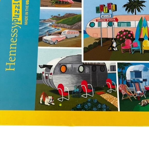 Vintage Retro Trailers 1000 Piece Hennessy Puzzles Jigsaw Puzzle - Picture 2 of 4